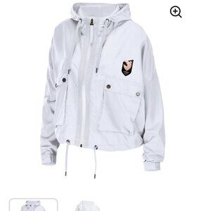 ISO-Angel City FC x WEAR by Erin Andrews Women's White Windbreaker